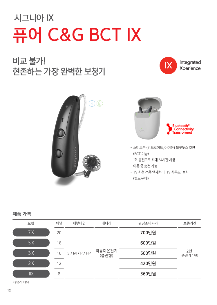 퓨어 C&G BCT IX 원본 가격표